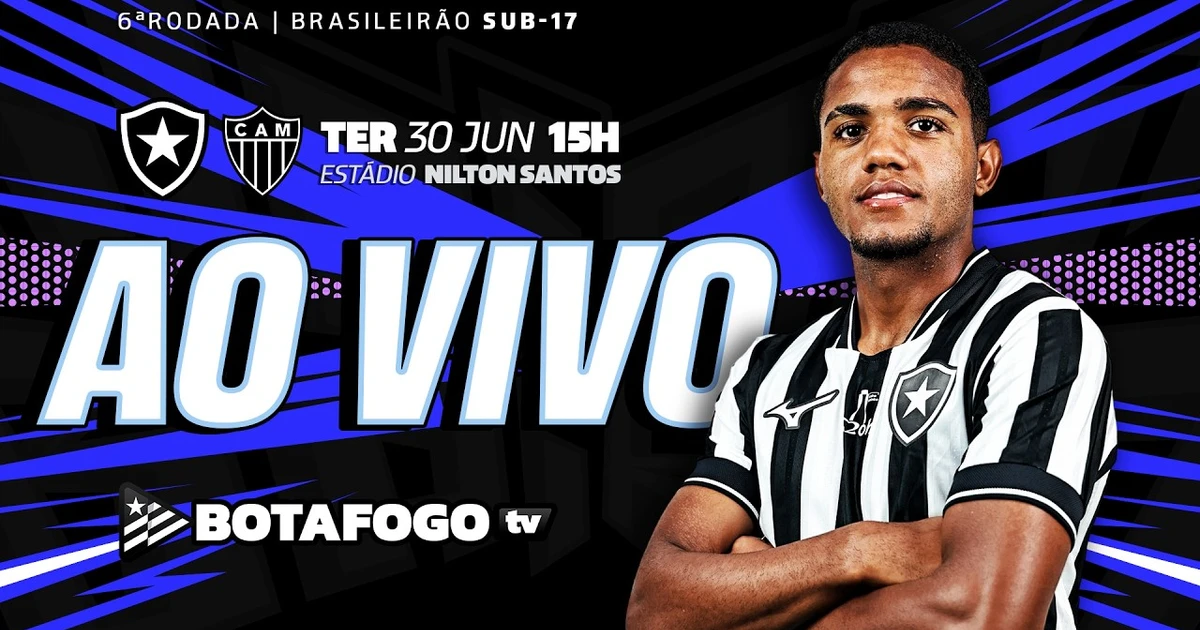 Assista AO VIVO: Botafogo recebe o Atlético-MG pelo Campeonato Brasileiro Sub-17