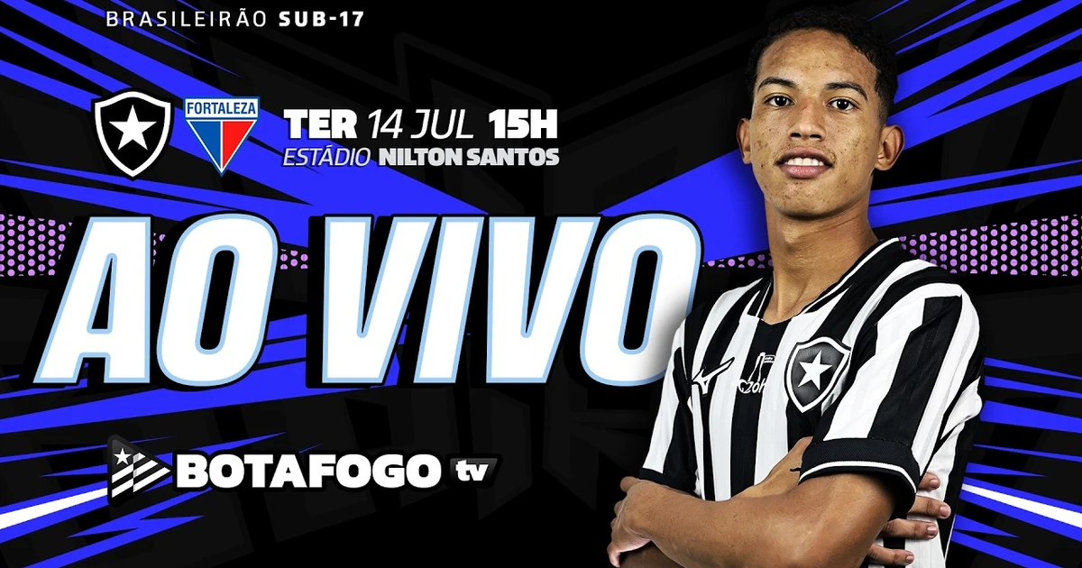 Assista AO VIVO: Botafogo recebe o Fortaleza pelo Campeonato Brasileiro Sub-17
