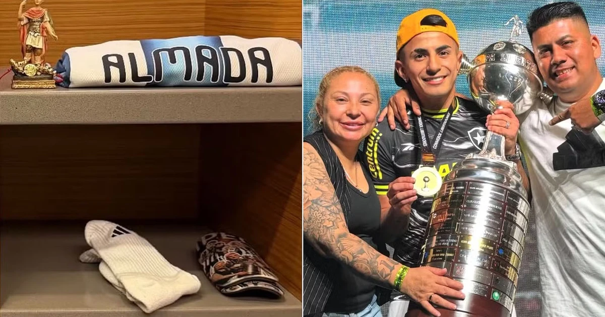 Thiago Almada vai para a final da Copa do Mundo com caneleira com fotos de títulos pelo Botafogo